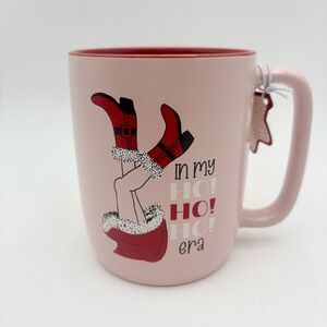 Pink Santa Legs Christmas Mug In My Ho Ho Ho Era Red Inside Gift Tag